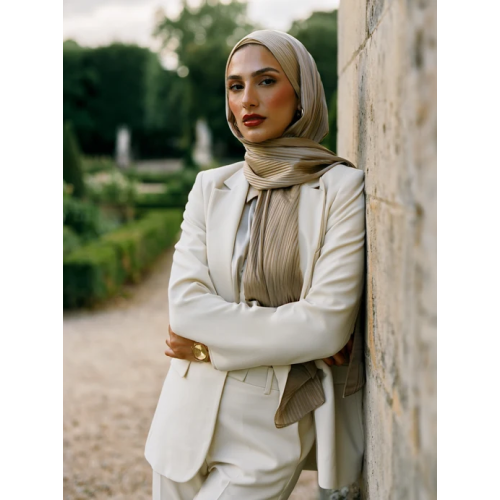 Solène Silk Hijab - Champagne