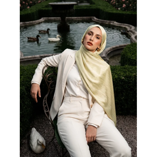 Solène Silk Hijab - Green Yellow