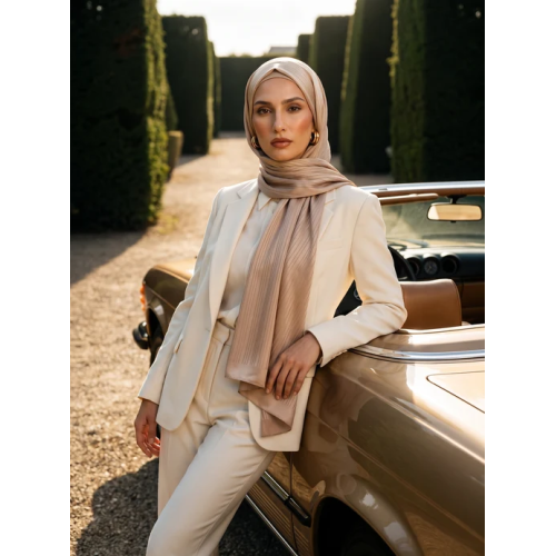 Solène Silk Hijab - Light French Beige