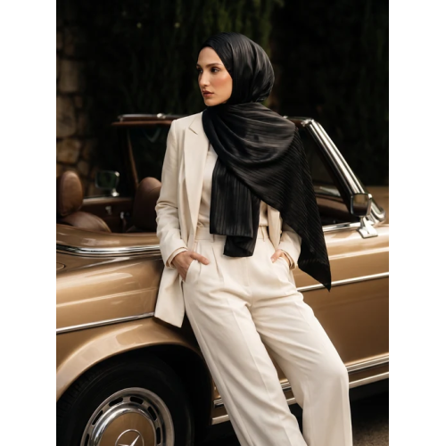 Solène Silk Hijab - Black
