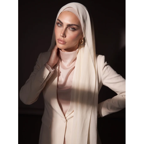 Noura Jersey Hijab - Pearl White