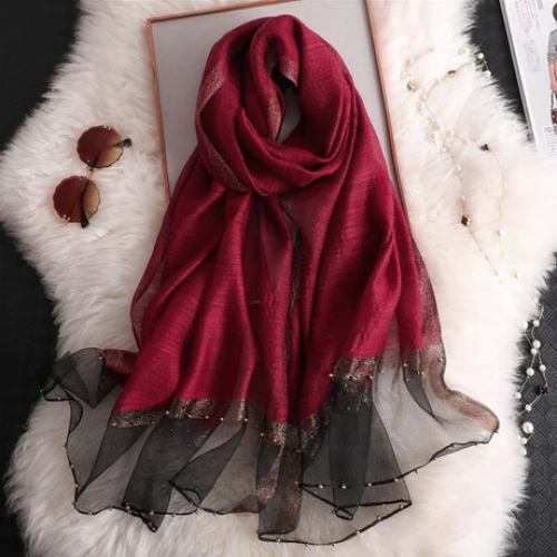 Luxe Pearl Hijabs - Dark Maroon
