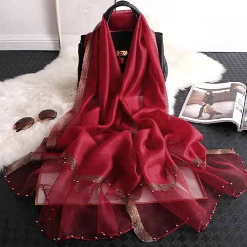 Luxe Pearls Hijabs - Maroon
