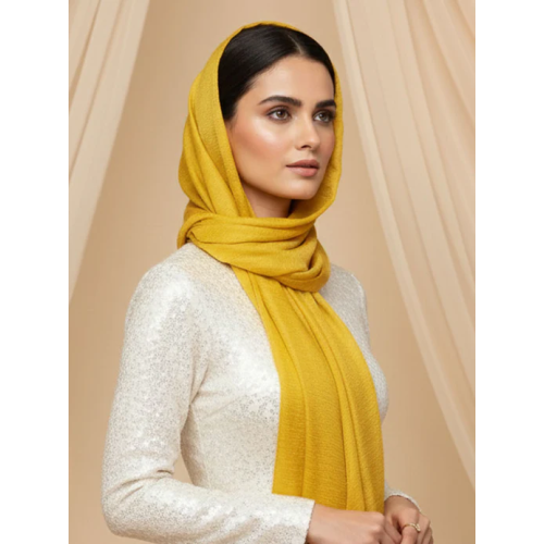 Soft Tissue Silk Hijab - Mustard Yellow