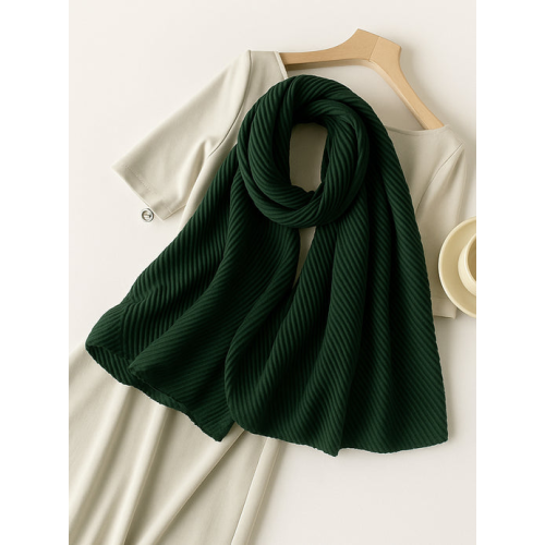 Cotton Pleat Hijabs - Evergreen