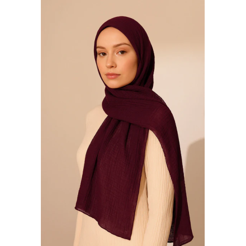 Marble Cotton Hijabs - Maroon