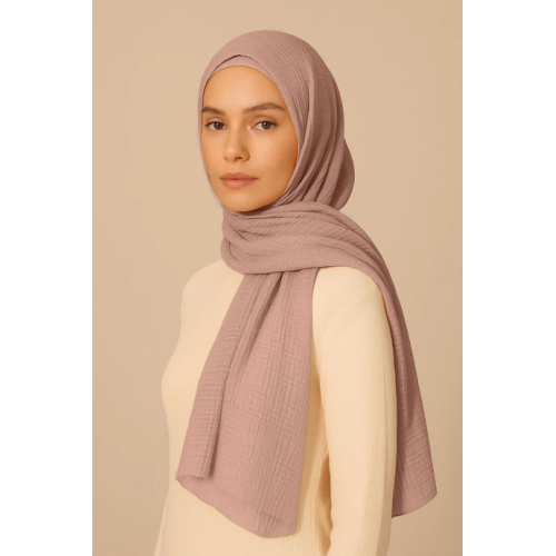 Marble Cotton Hijabs - Taupe Pink